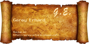 Gerey Erhard névjegykártya